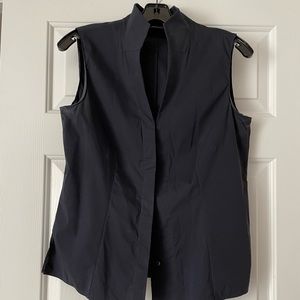 Akris Blouse, Navy, size 10
